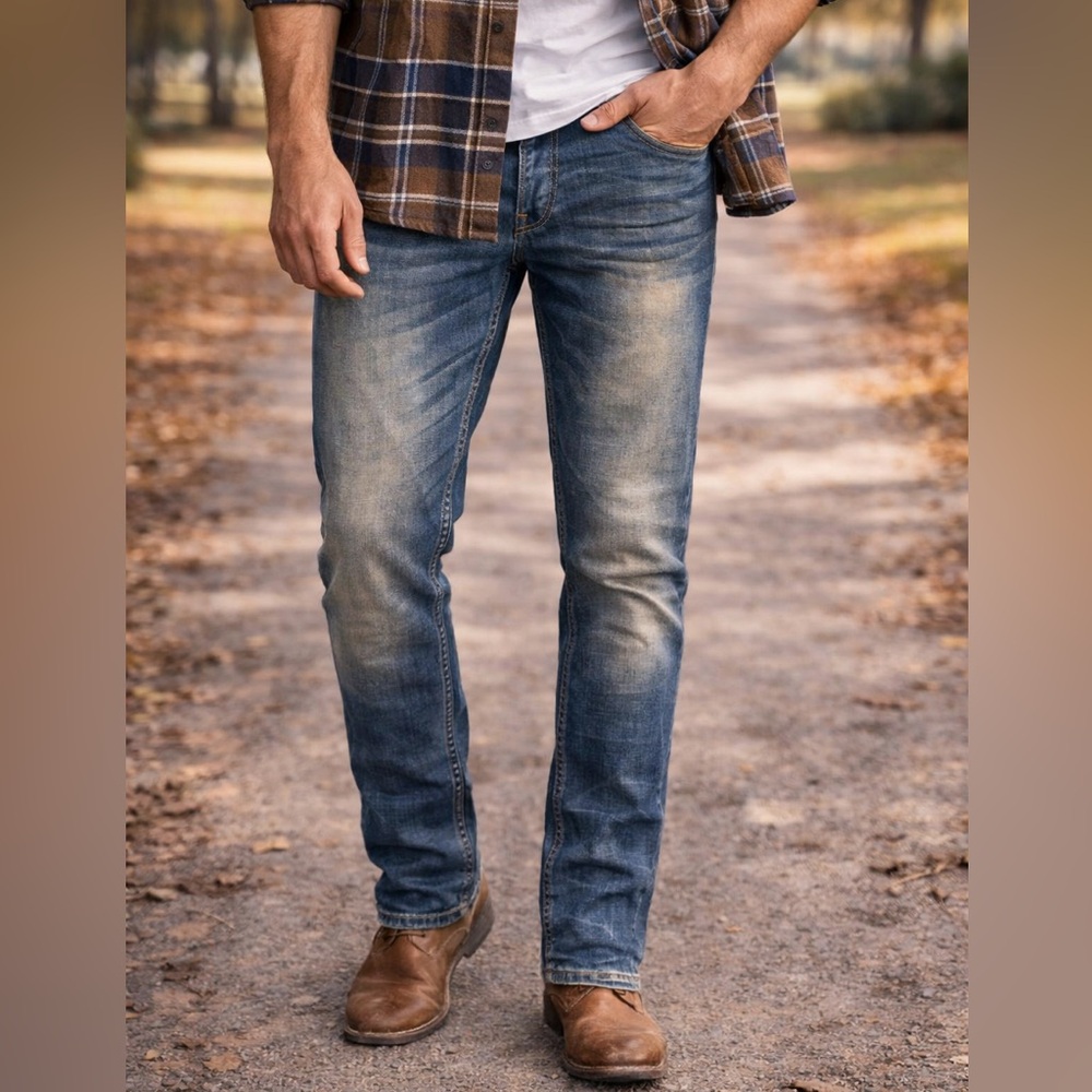 Faded Jeans By COTTON & SILK Men’s 35”- 38”Button Closure | Immaculate Condition